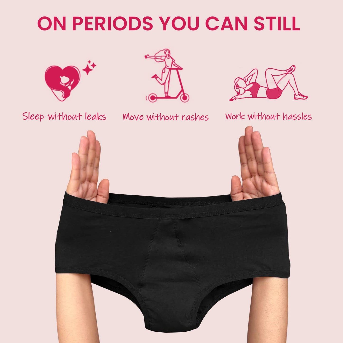 Fabpad Reusable Leak Proof Period, Urine incontinence, Postpartum Panties/Underwear lasts for up to 3 Years - made for heaviest of flow days