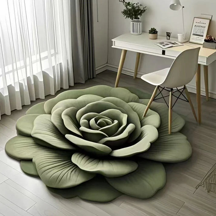 3D Floral Plush & Diatomaceous Earth Floor Mat