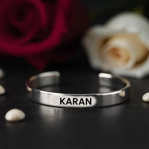 SILVER NAME KADA BRACELET