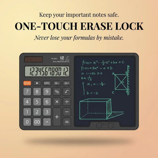 CALCULATOR WITH A WRITING PAD