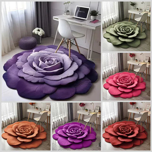 3D Floral Plush & Diatomaceous Earth Floor Mat