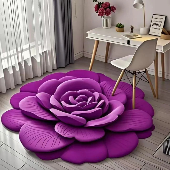 3D Floral Plush & Diatomaceous Earth Floor Mat