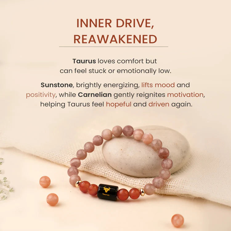 ZODIAC CARNELIAN AND MILKY QUARTZ BRACELET