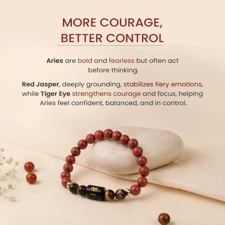 ZODIAC CARNELIAN AND MILKY QUARTZ BRACELET