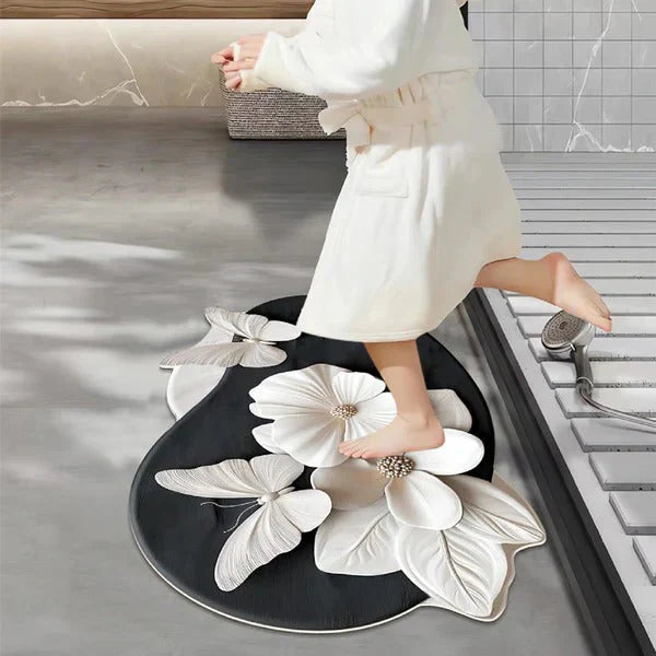 3D Floral Plush & Diatomaceous Earth Floor Mat (60*50)