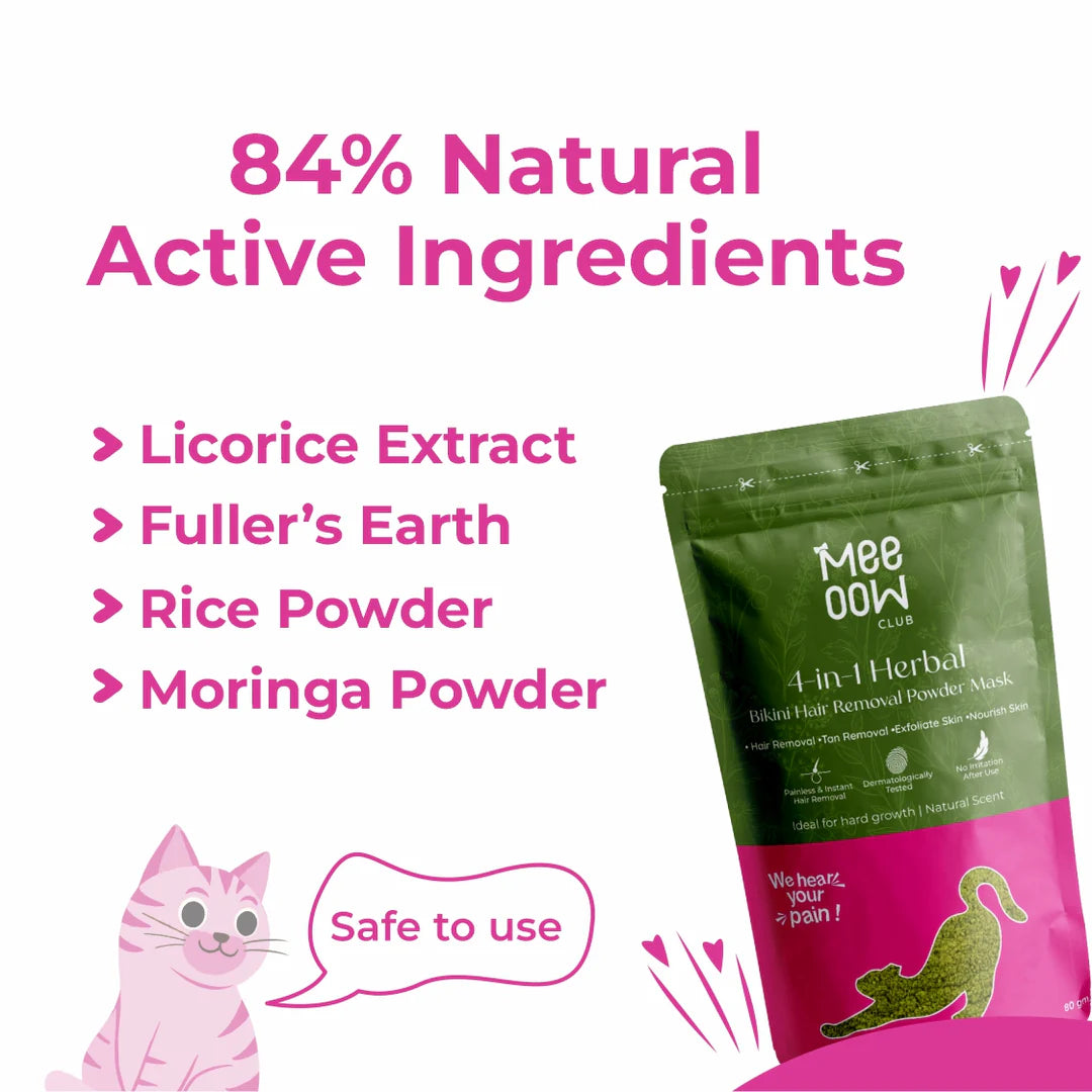 4-in-1 Turmeric Bikini Hair Removal Wax Powder Mask