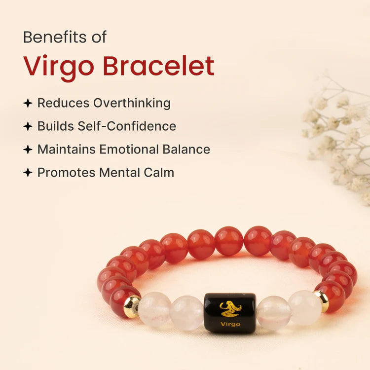 ZODIAC CARNELIAN AND MILKY QUARTZ BRACELET