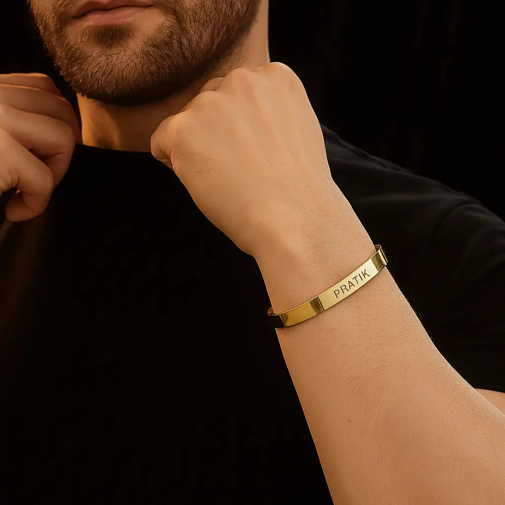 SILVER NAME KADA BRACELET