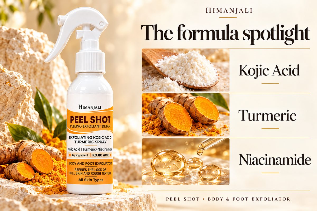 Himanjali Peel Shot – Kojic Acid & Turmeric Body Exfoliating Spray