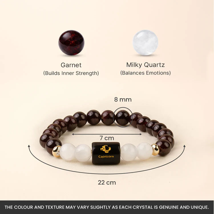 ZODIAC CARNELIAN AND MILKY QUARTZ BRACELET