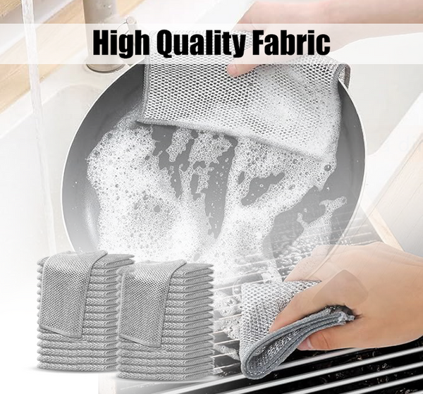 Non-Scratch Steel Wire Dish Wash Cloth | 10 Pcs Pack |