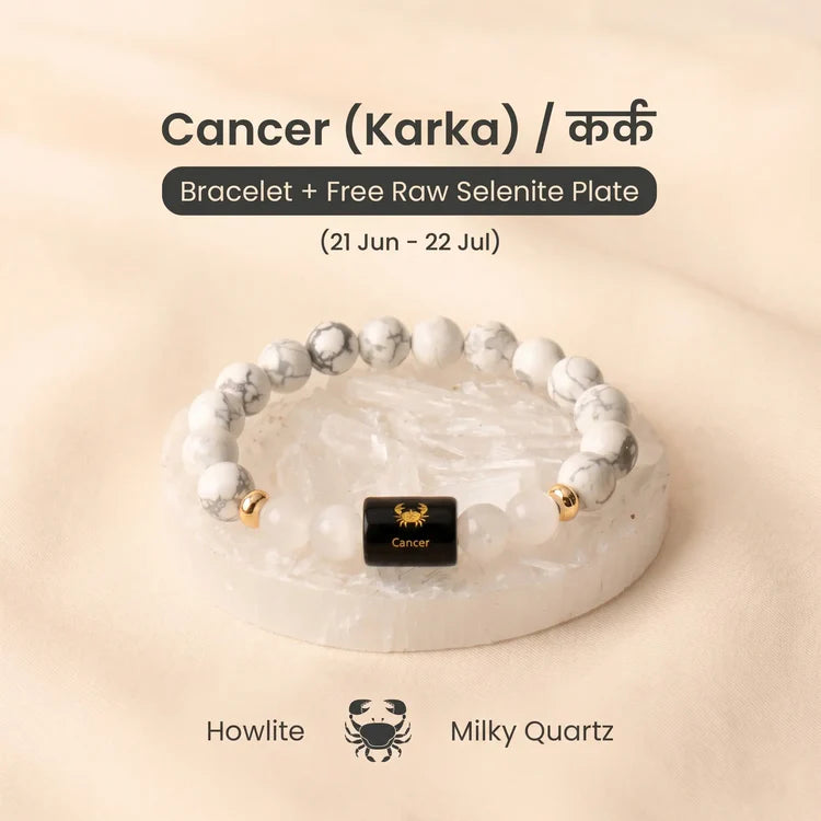 LIBRA (तुला राशि) ZODIAC LAPIS LAZULI AND HOWLITE BRACELET