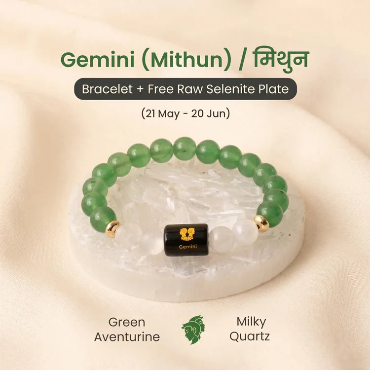 LIBRA (तुला राशि) ZODIAC LAPIS LAZULI AND HOWLITE BRACELET