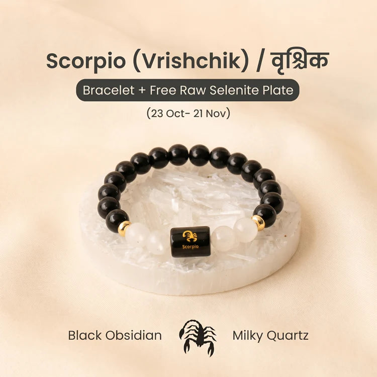 LIBRA (तुला राशि) ZODIAC LAPIS LAZULI AND HOWLITE BRACELET