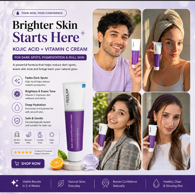 KOJIC ACID AND VITAMIN C CREAM | FOR DARK SPOTS, PIGMENTATION & GLOWING SKIN