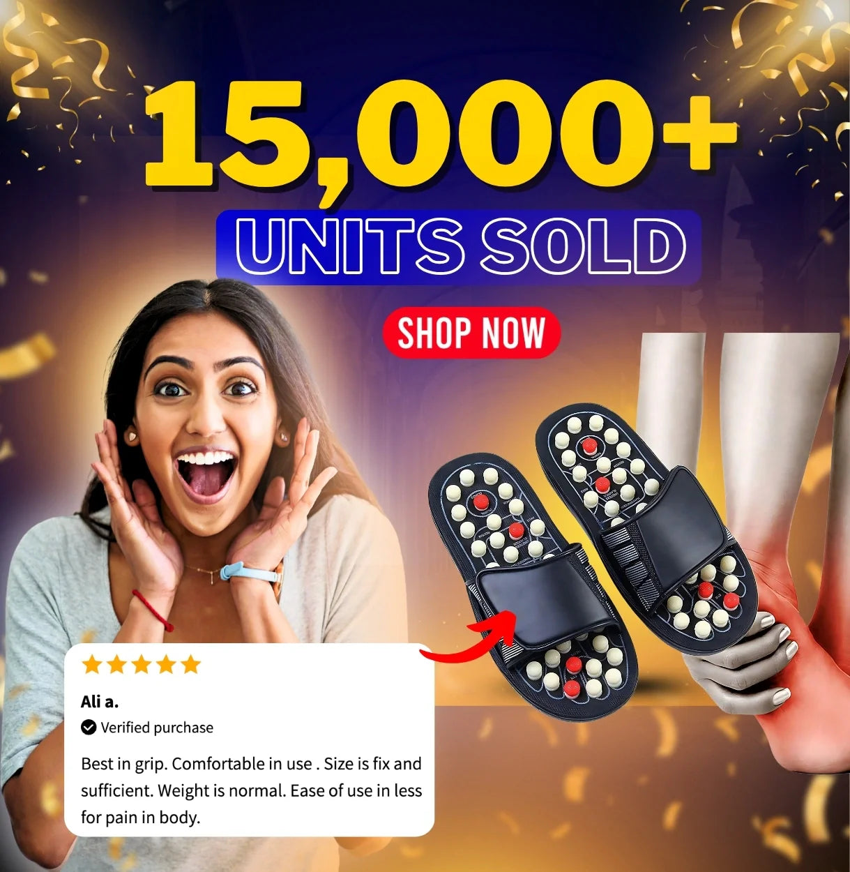 Spring Acupressure and Magnetic Therapy Slippers