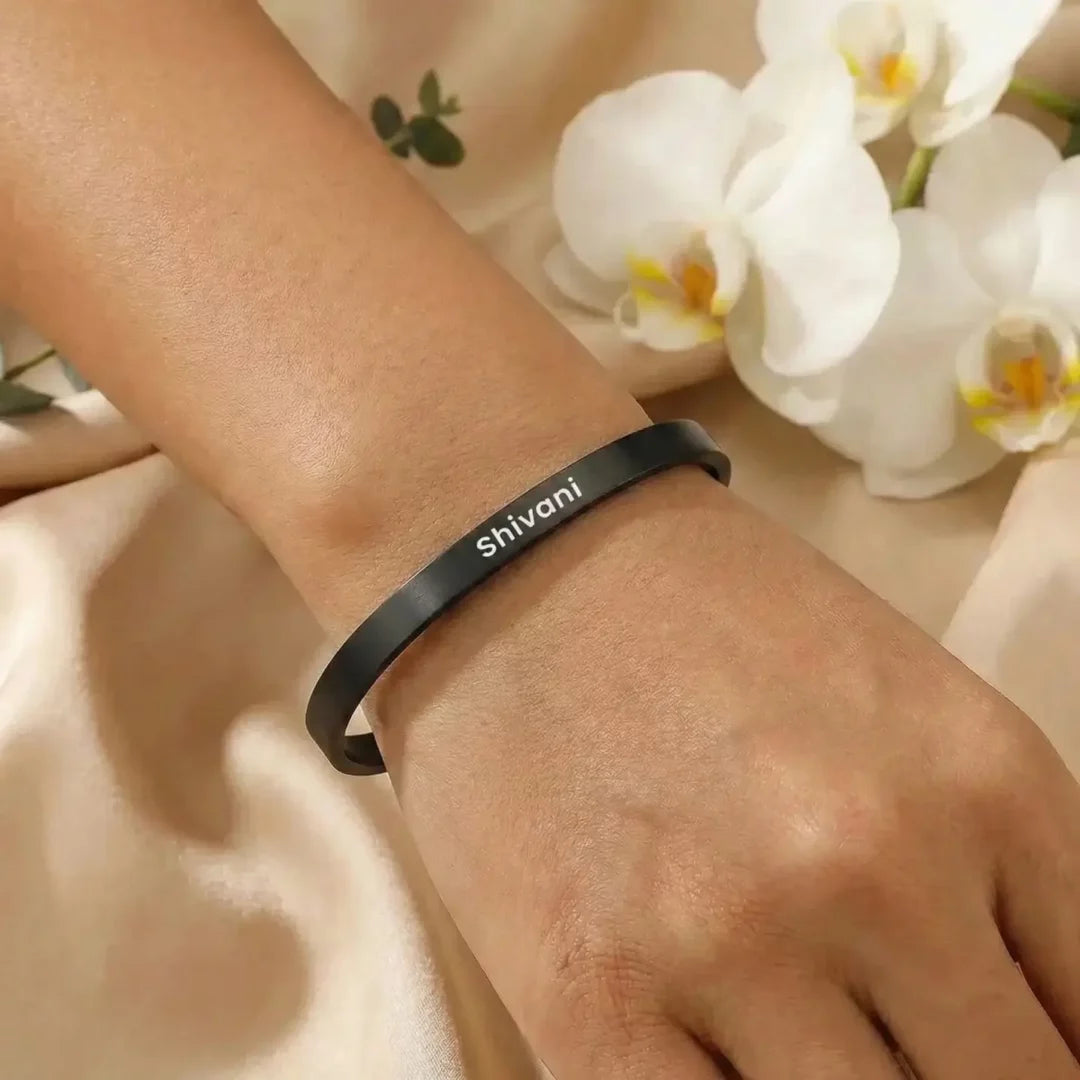 SILVER NAME KADA BRACELET