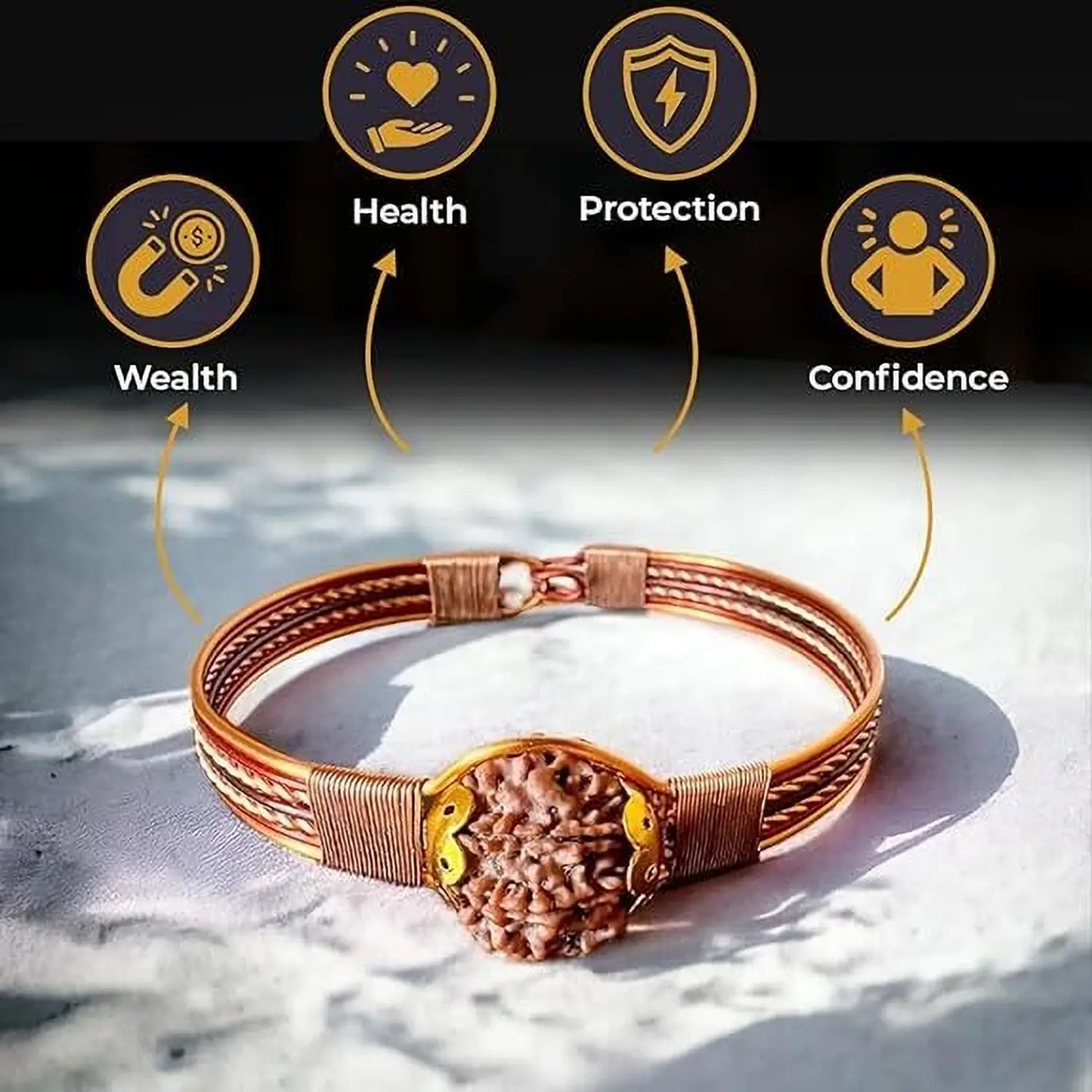 AUTHENTIC 7 MUKHI RUDRAKSHA COPPER BRACELET
