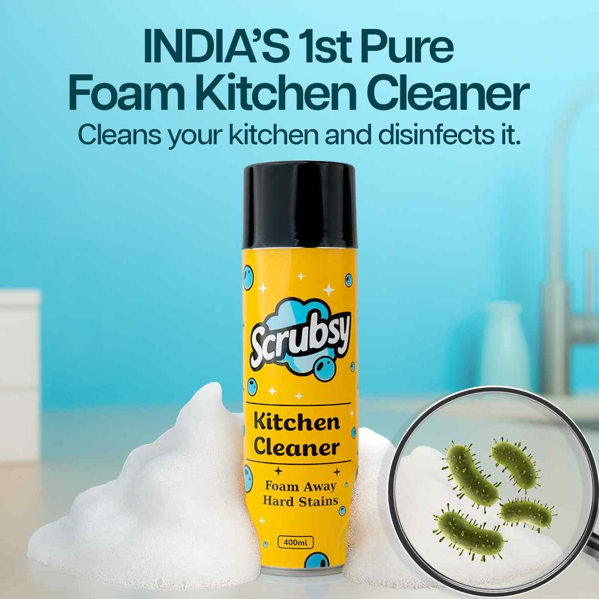 INDIA'S #1 FOAM-BASED COMPLETE KITCHEN CLEANER & DISINFECTANT