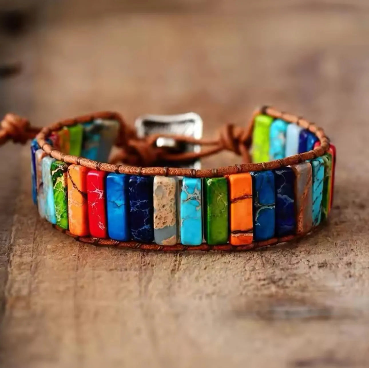 NEW 7 CHAKRA MICRO TILE BAND WITH CERTIFIED STONES BRACELET