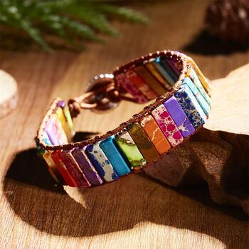 NEW 7 CHAKRA MICRO TILE BAND WITH CERTIFIED STONES BRACELET
