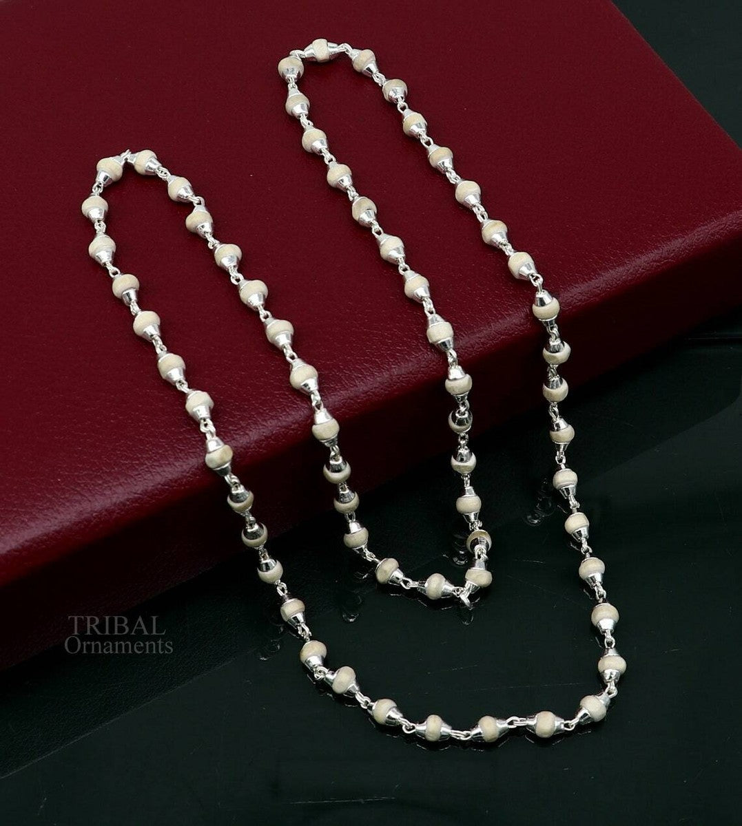 SILVER PLATED TULSI MALA FOR WOMEN – FAITH MEETS ELEGANCE