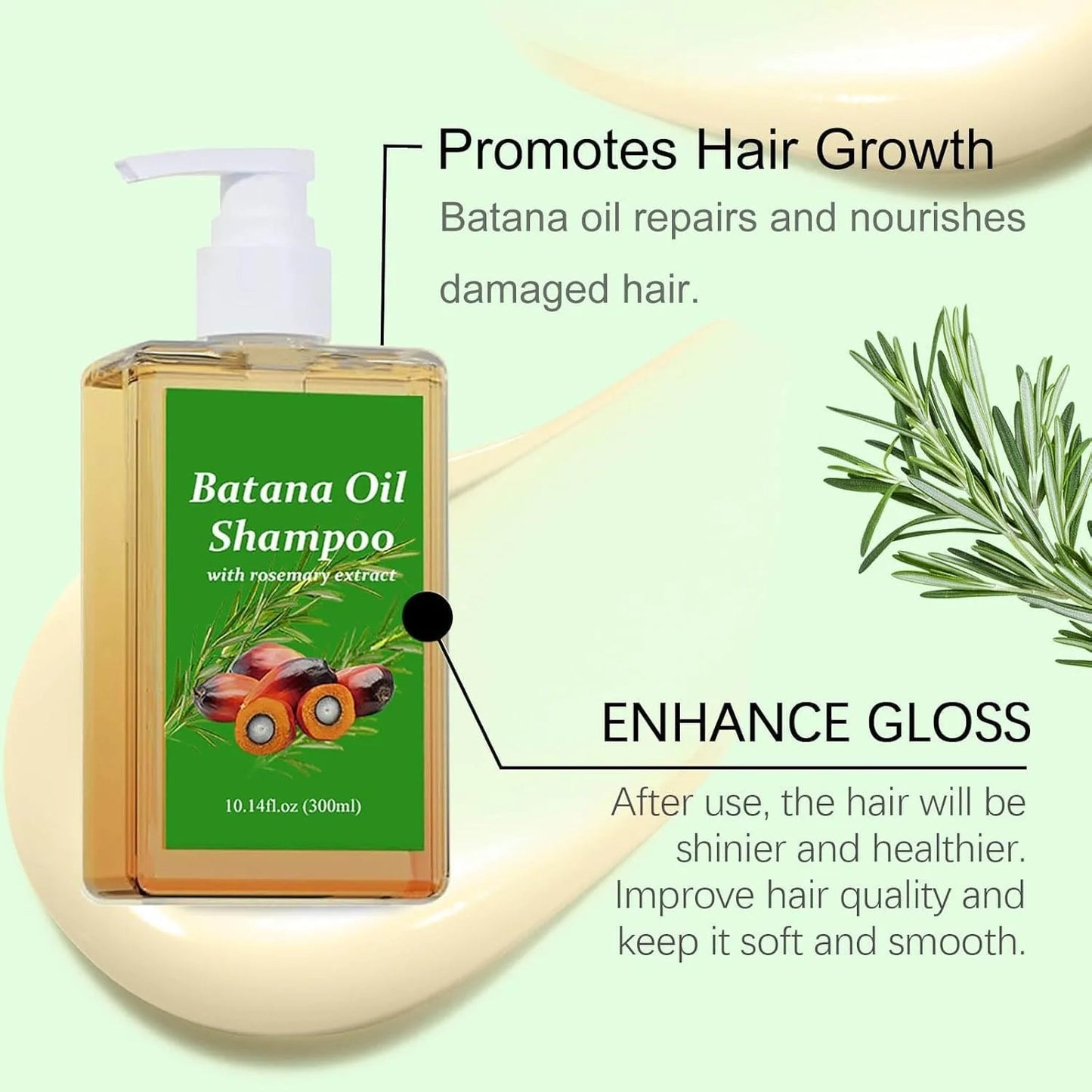 Batana Oil Shampoo for Hair Growth with Rosemary Extract🌱✨